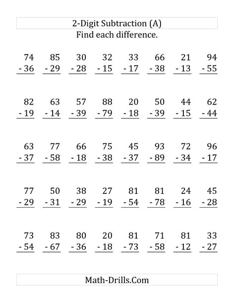 Subtracting 2 Digit Numbers Worksheets K5 Learning Subtraction 2 Digit Numbers Worksheet - Subtraction 2 Digit Numbers Worksheet