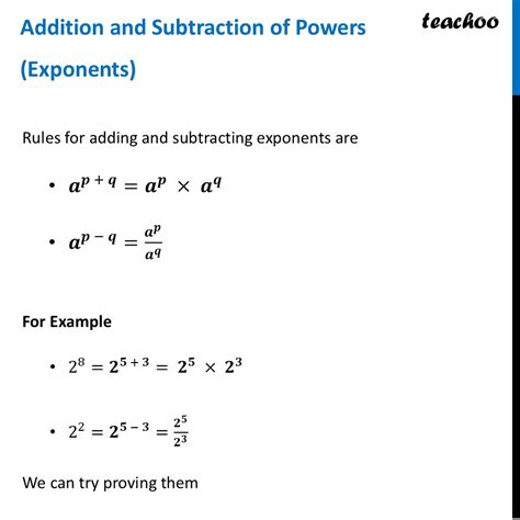 Subtracting And Adding Exponents
