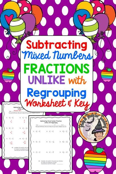 Subtracting Fractions By Borrowing Teaching Resources Tpt Subtracting Fractions With Borrowing - Subtracting Fractions With Borrowing