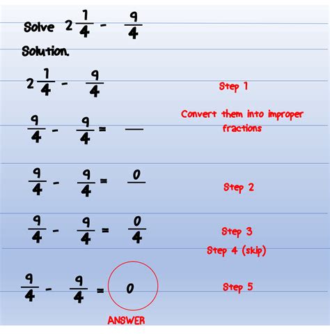 Subtracting Fractions Subtraction Of Mixed Fractions - Subtraction Of Mixed Fractions