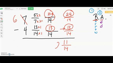 Subtracting Fractions With Renaming Youtube Subtracting With Renaming Fractions - Subtracting With Renaming Fractions