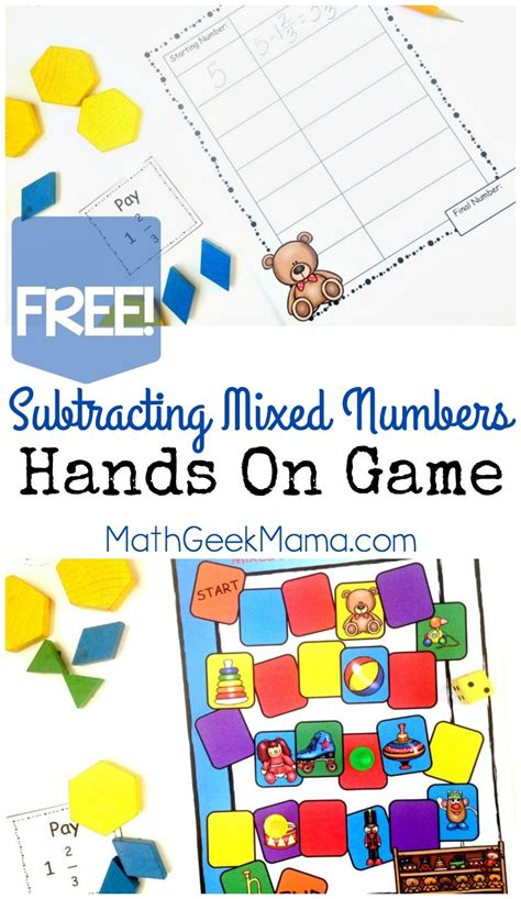 Subtracting Mixed Numbers Game Hands On Math Free Mixed Number Subtraction - Mixed Number Subtraction
