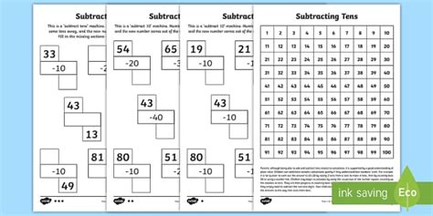 Subtracting Tens Worksheet Teacher Made Twinkl Subtracting Tens Worksheet - Subtracting Tens Worksheet