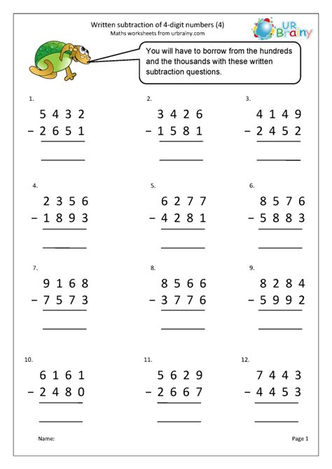 Subtraction 4 Digit Numbers Helping With Math Add And Subtract Multi Digit Numbers - Add And Subtract Multi Digit Numbers