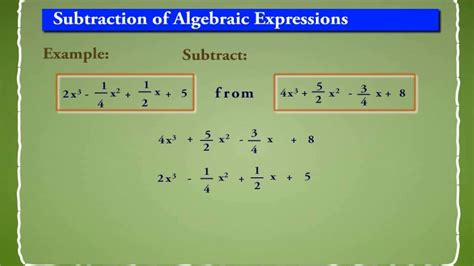 Subtraction And Addition Of Algebraic Expressions Studymode Break Apart Method Subtraction - Break Apart Method Subtraction
