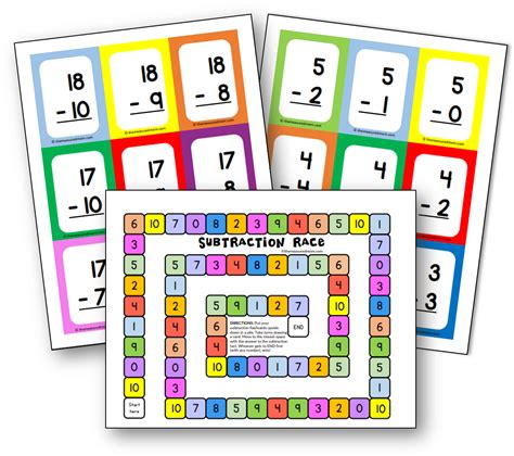 Subtraction Board Game Using Flash Cards The Measured Printable Subtraction Flash Cards - Printable Subtraction Flash Cards