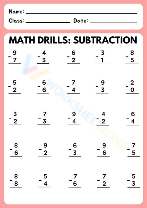 Subtraction Drills Superstar Worksheets Preschool Subtraction Worksheets - Preschool Subtraction Worksheets
