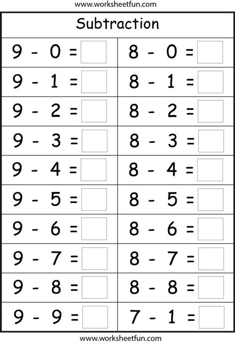 Subtraction Facts Worksheets For Kids Online Splashlearn Practice Subtraction Facts - Practice Subtraction Facts