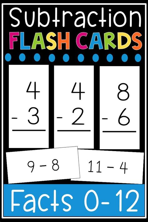 Subtraction Flash Cards Printable Subtraction Flashcards 0 12 Printable Subtraction Flash Cards - Printable Subtraction Flash Cards