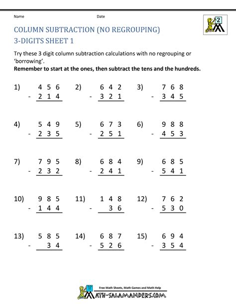 Subtraction Of 3 Digit Numbers Without Regrouping Adding And Subtracting Three Digit Numbers - Adding And Subtracting Three Digit Numbers