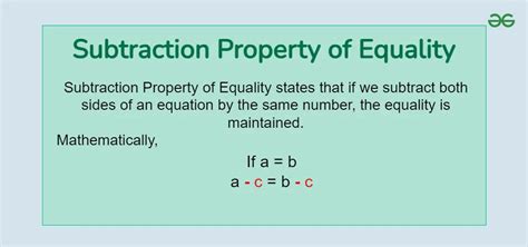 Subtraction Property Of Equality