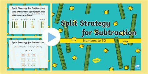 Subtraction Split Strategy Powerpoint To 50 Twinkl Split Strategy Subtraction - Split Strategy Subtraction