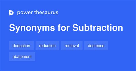 Subtraction Synonyms 411 Words And Phrases For Subtraction Words For Subtraction - Words For Subtraction