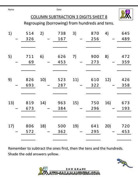 Subtraction With Borrowing Worksheet 2 Worksheets Free 2nd Grade Subtraction Borrowing Worksheet - 2nd Grade Subtraction Borrowing Worksheet