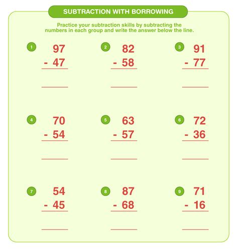 Subtraction With Borrowing Worksheets Download Free Printables Osmo Double Digit Subtraction With Borrowing - Double Digit Subtraction With Borrowing