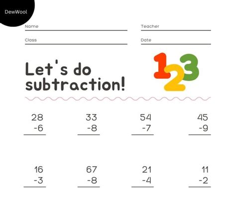 Subtraction Worksheets 2nd Grade Free Dewwool Subtraction Grade 2 - Subtraction Grade 2