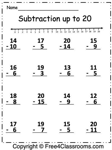 Subtraction Worksheets For Grade 1 In 2024 Worksheets Subtraction First Grade Worksheet - Subtraction First Grade Worksheet