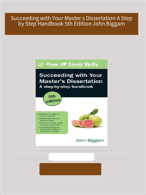Download Succeeding With Your Master S Dissertation A Step By Step Handbook 