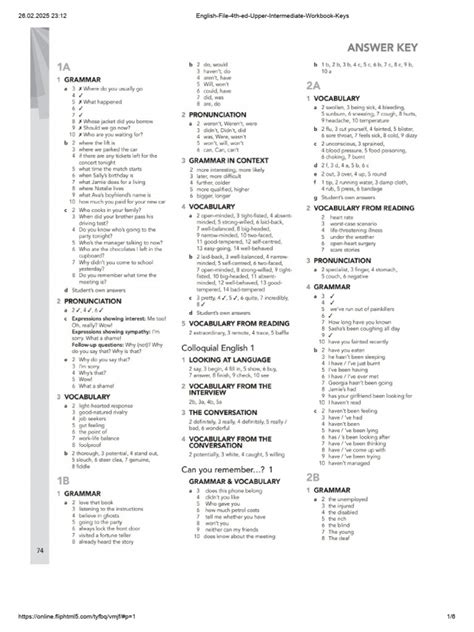 Success Upper Intermediate Workbook Key