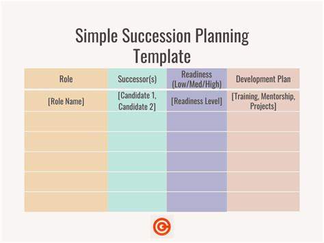 Download Succession Plan Grid Template 