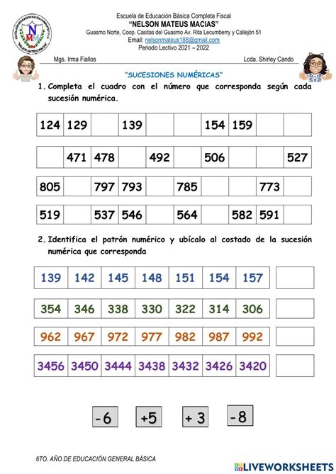 Sucesiones Numericas Primaria