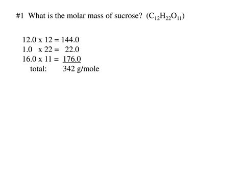 Sucrose Molar Mass