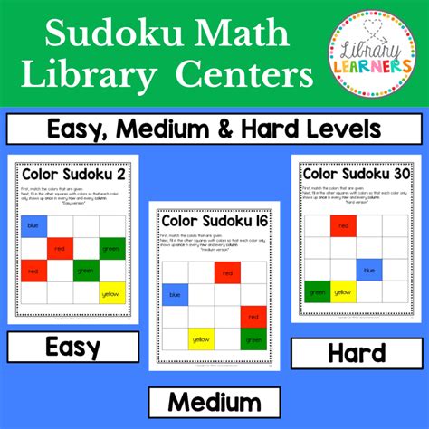 Sudoku Math Library Centers Librarians Teach Math Sudoku - Math Sudoku