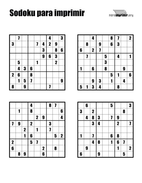sudoku para imprimir nivel medio pdf