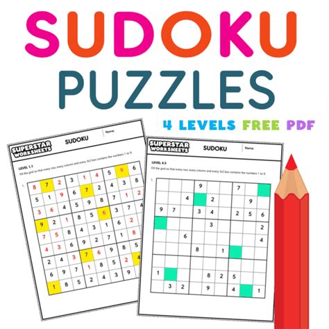 Sudoku Puzzles Superstar Worksheets Sudoku Math Worksheets - Sudoku Math Worksheets