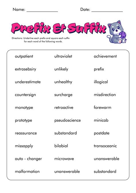 Suffix And Prefix Worksheet   Prefix Suffix And Word Root Worksheets Teach Nology - Suffix And Prefix Worksheet
