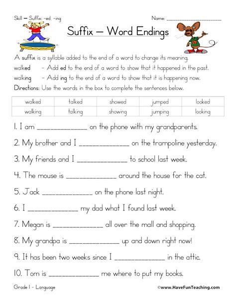 Suffix Ed And Ing Worksheet Have Fun Teaching Suffix Ing Worksheet - Suffix Ing Worksheet