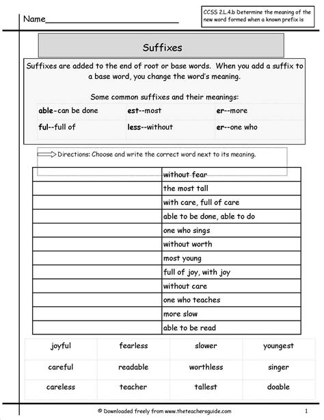 Suffixes Worksheet 5th Grade   Suffixes Worksheets For Grade 4 Pdf Askworksheet - Suffixes Worksheet 5th Grade
