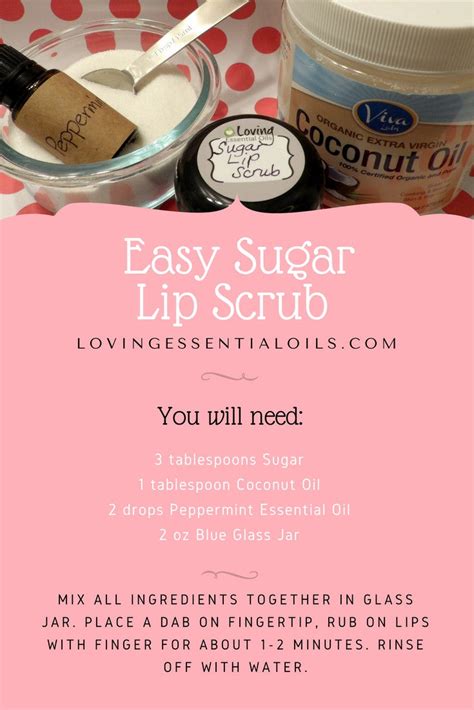 sugar lip scrub with essential oils