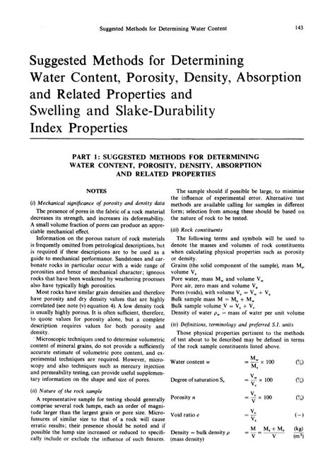 Suggested Methods For Determining The Strength Of Rock