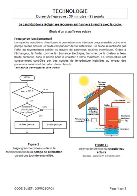 Sujet Brevet Techno