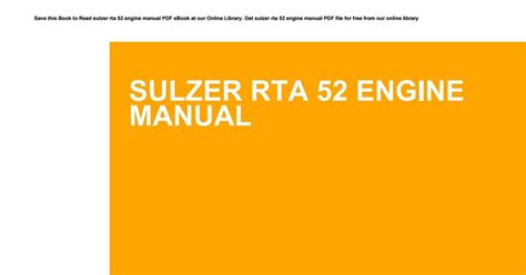 Full Download Sulzer Rta 52 Engine Manual 