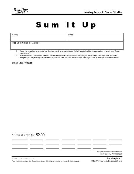 Sum It Up Worksheet   Summing Data From Multiple Worksheets In A Workbook - Sum It Up Worksheet