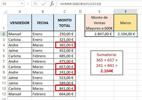 Sumar Si Excel