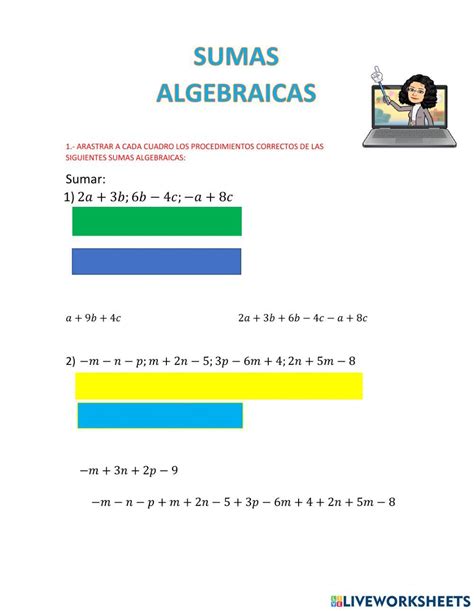Sumas Algebraicas Ejercicios