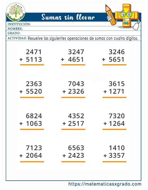 Sumas De 4 Cifras