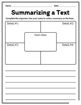 summarize nonfiction graphic organizer
