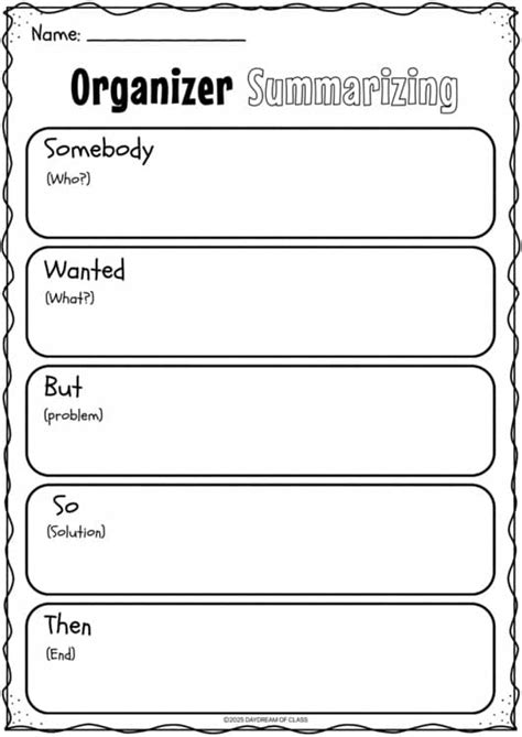 Summarizing Graphic Organizer