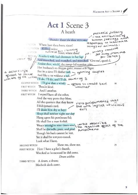 Summary Act 1 Scene 3 Macbeth