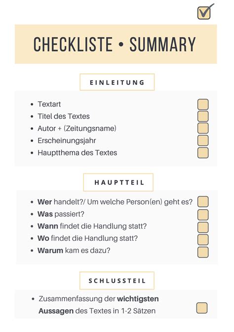 Summary Auf Englisch