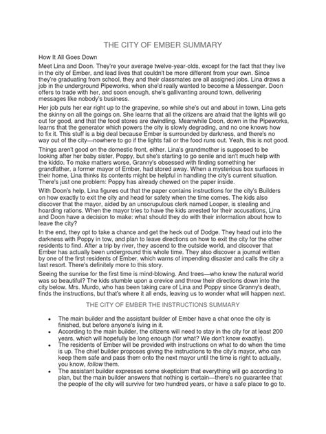 Summary City Of Ember
