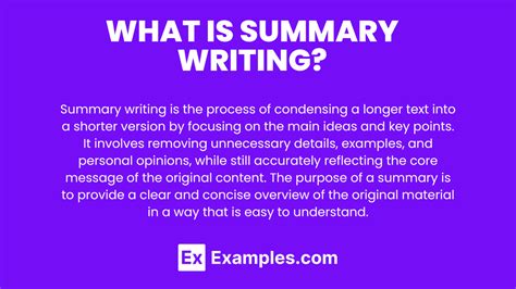 summary definition and example