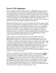Summary For Fever 1793