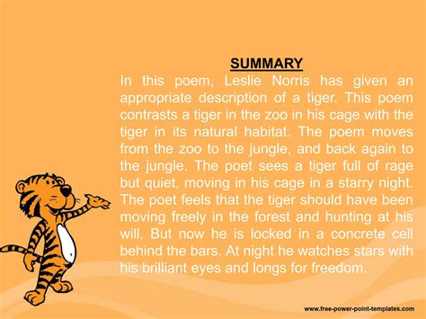 Summary Of A Tiger In The Zoo