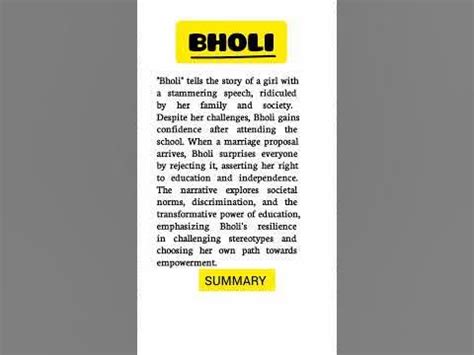 Summary Of Bholi