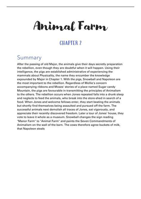 Summary Of Chapter 2 Animal Farm